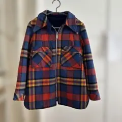 FUKUZO フクゾー カーコート 厚手 サイズM レッド ブルー チェック柄
