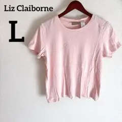 Liz Claiborne 【L】ピンク 半袖Tシャツ コットン カットソー