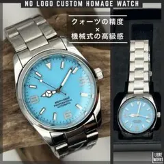 極美品 ノーロゴ ティファニーブルー クォーツ式 39mm スイープ運針
