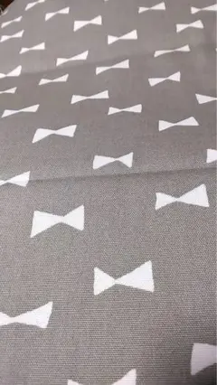 生地　グレー　リボン