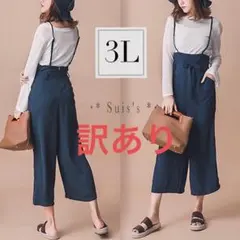 訳ありw254☆3L相当☆2点セット＊ワイドパンツサロペット×ロンT