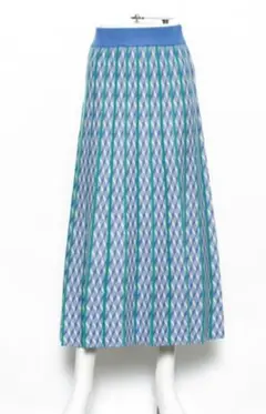 AS KNOW AS 幾何学ラインニットプリーツスカート アズノウアズ