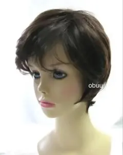 새 제품!내추럴 엘레강스 가발, 여름용, 다크 브라운, 다크 브라운 ★ 세탁 가능, 남녀공용, 내열성, 사이즈 조절 가능