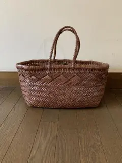 ドラゴン DRAGON DIFFUSION かごバッグ 茶系 中古美品 収納袋有