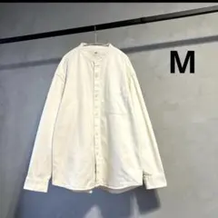 ユニクロ デニムオーバーサイズスタンドカラーシャツ オフホワイト M