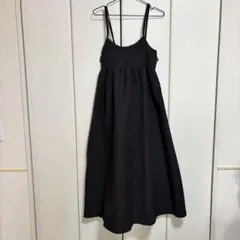グレイル　エンボス花柄ブラック キャミワンピース Fサイズ