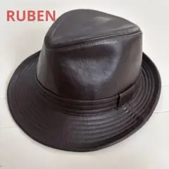 RUBEN ルーベン エコレザー PU 中折れハット　ブラウン　合皮　帽子