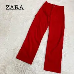 ZARA ザラ パンツ デニム カーゴパンツ レッド