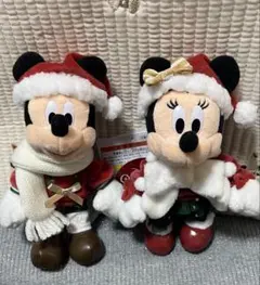 ディズニークリスマス2025 ミッキー　ミニー　ぬいぐるみバッジ