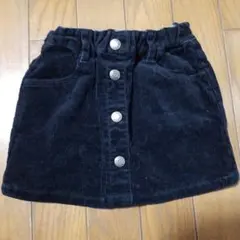 GLOBAL WORK ブラック コーデュロイスカート S