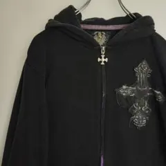 Jrreverent パーカー ジップアップ フーディー ブラック メンズL