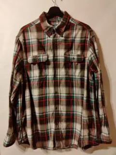 GEORGE チェック柄 長袖ネルシャツ XL
