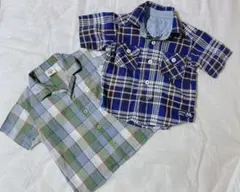 ミキハウスピクニック 半袖チェックシャツ  2枚セット