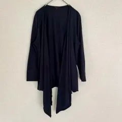 7-IDconcept. ドレープカーディガン ネイビー 40サイズ 七分袖
