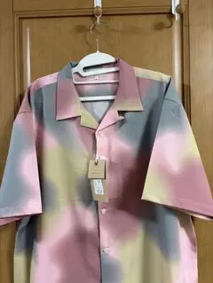 グラデーション 半袖シャツ ピンク イエロー