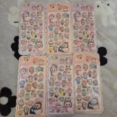動物キャラクター桃シール6枚セット　人気商品。