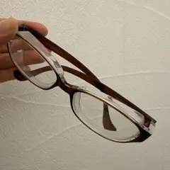 花粉対策　ブラウンフレーム　クリアメガネ