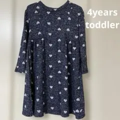babyGAP ハート総柄ワンピース（霜降りデニム風）4years