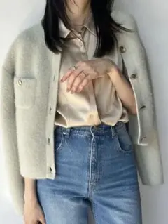 snidel フォックスファーニットジャケット