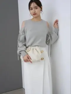 snidel シースルーショルダーニットプルオーバー ミント