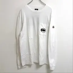 【美品コラボXL】MONCLER バットマン ロゴ 長袖カットソー ロンT 白のサムネイル