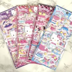 サンリオ キティ マシュマロシール 着せ替えシール 4枚 ぷっくりシール ⑥