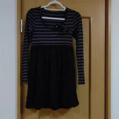 ボーダー切り替えスパンコールスカートワンピース　イング　INGNI