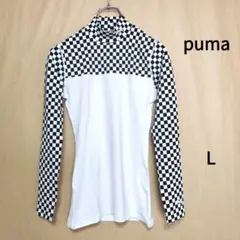 puma 市松模様モックネックシャツ サイズL