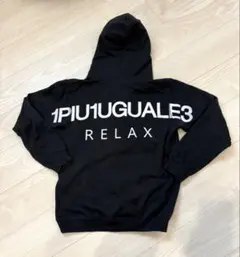 ウノピュウノグァーレトレ パーカー バックプリント ビッグロゴ ブラック M