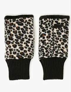 【スマホOK手袋】 レオパード柄 裏ボア
