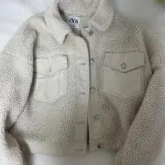 ZARA ボアジャケット アイボリー - メルカリ