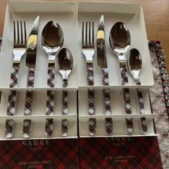 新品未使用品　サーブルSABREカトラリーセット箱つき　タータンチェック柄 2025年最新】サーブル カトラリーの人気アイテム - メルカリ