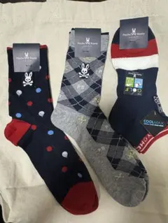 Psycho Bunny ソックス 25-27cm 3足セット