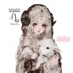 【0040】星座ガールズ 山羊座♑️ オリジナル人物ステッカー4枚-バラ売り可