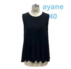 ayane タックフレアタンクトップ　 ブラック