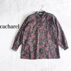 cacharel 花柄 黒　ブラック　長袖シャツ