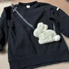 プティマイン うさぎポシェットデザイン トレーナー 110 裏毛