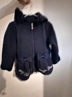 ネイビーブルー フード付きコート