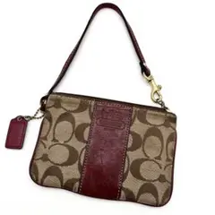 COACH シグネチャー　ポーチ　ベージュ　キャンバス