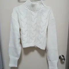 chocol raffine robe ケーブルニット ホワイト