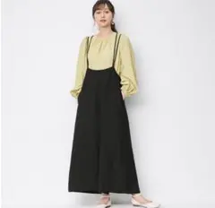 GU 2WAYサロペットワイドパンツ 黒 Mサイズ