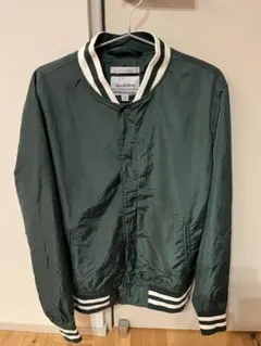 ダークグリーン　ブルゾン　アウター　スタジャン　used 古着　vintage