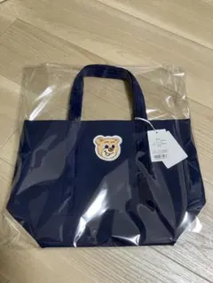 【新品未使用】フェイラー　オールドテディ　ワッペントートバッグ　ネイビー　小