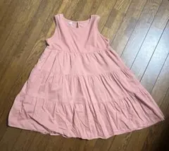 ノースリーブ ピンク ティアードワンピース 120cm
