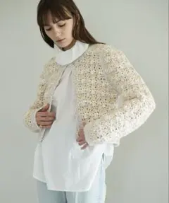 CLANE STRIPE CABLE HALF SLEEVE CARDIGAN - メルカリ