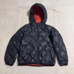 モンベル650FPリバーシブル ダウンパーKid's130黒×赤クリーニング済