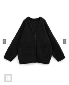 GRL Vネックオーバーニットカーディガン[mh82] ブラック 新品タグ付き