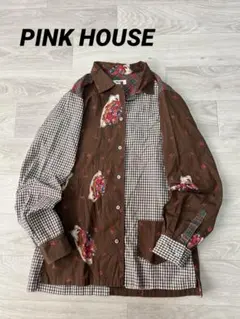 【新品未使用】ピンクハウス　フリルチェックシャツ　ピコフリル　リボン　ギャザー トップス｜全商品一覧｜ピンクハウスオフィシャルオンライン