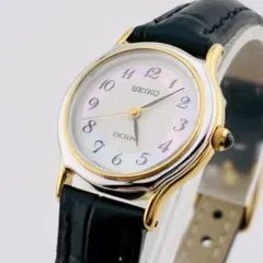 【美品/電池交換済】SEIKO　EXCELINE　腕時計　シェル　新品ベルト