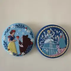 ディズニー 刺繍缶バッジ 2点セット